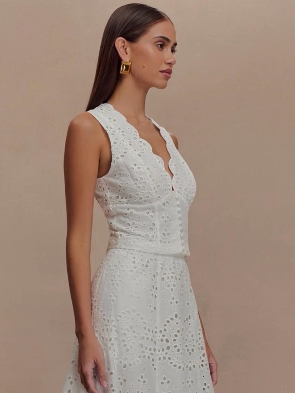 MESHKI Arla Sleeveless Broderie Top